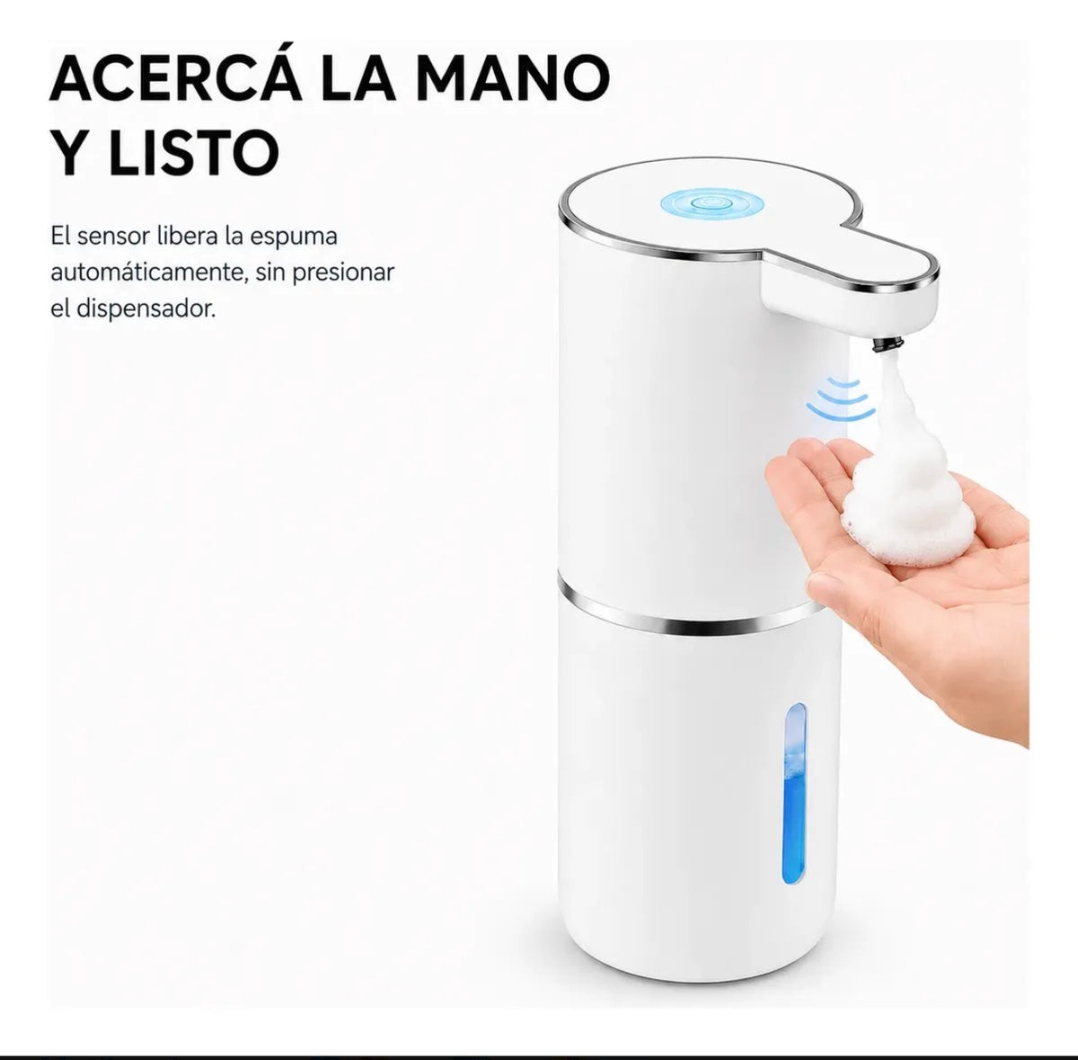 Dispenser automático de jabón espuma o gel 420 ml con sensor