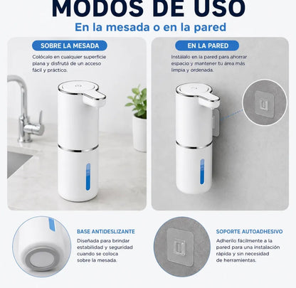 Dispenser automático de jabón espuma o gel 420 ml con sensor