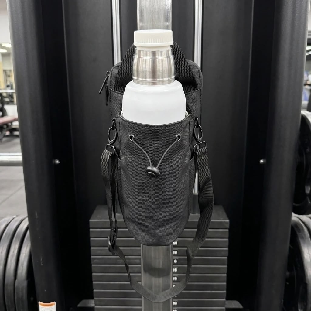 Bolso de gym magnético con portabotella lateral