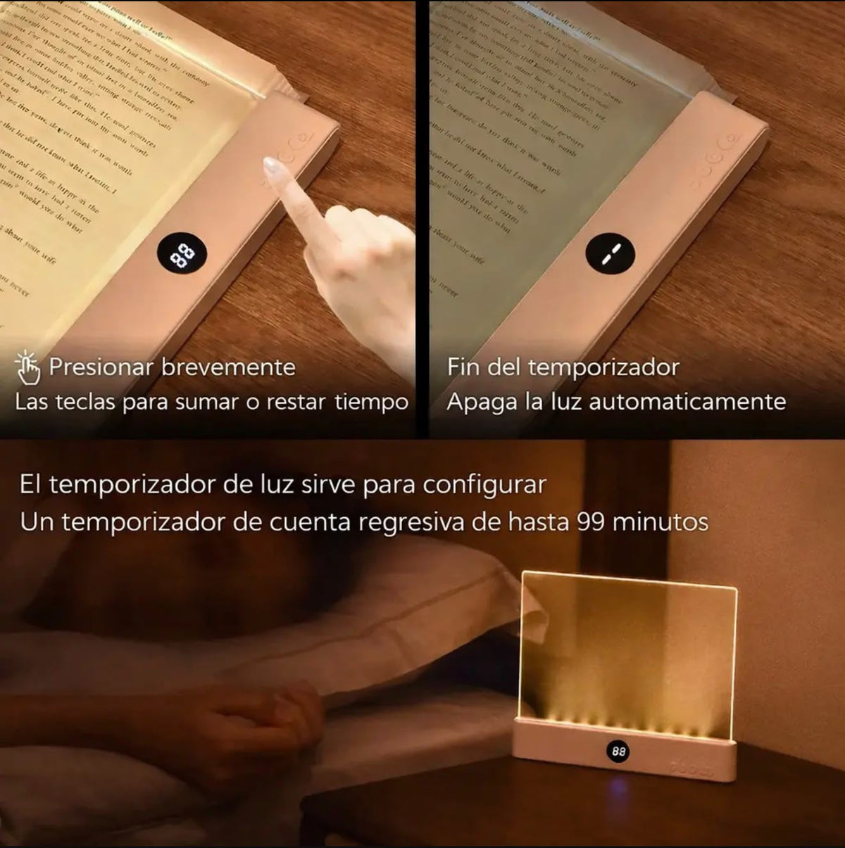 Lámpara LED para lectura y lámpara de mesa – 2 modos de uso