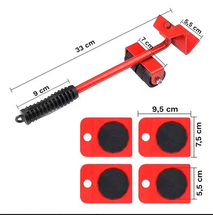 Ruedas Auxiliares para Muebles y Electrodomésticos – Kit Móvil Rojo