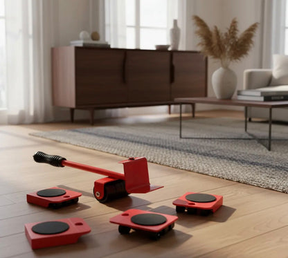 Ruedas Auxiliares para Muebles y Electrodomésticos – Kit Móvil Rojo