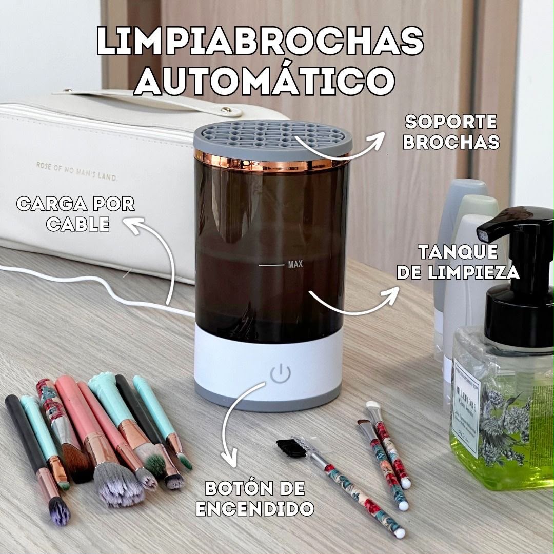 Detalle de brochas limpias y brillantes después del limpiador automático